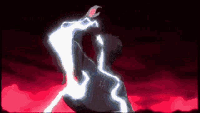 a pixel art of a person with a lightning bolt coming out of their hands