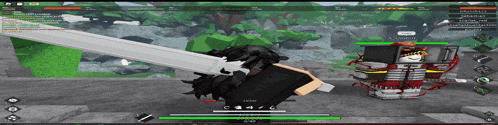 a screenshot of a video game shows a character with a sword