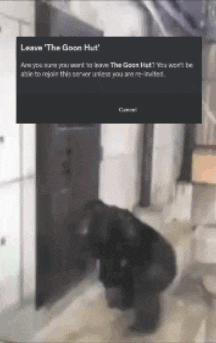 a screenshot of a video game that says " leave the coon hut "