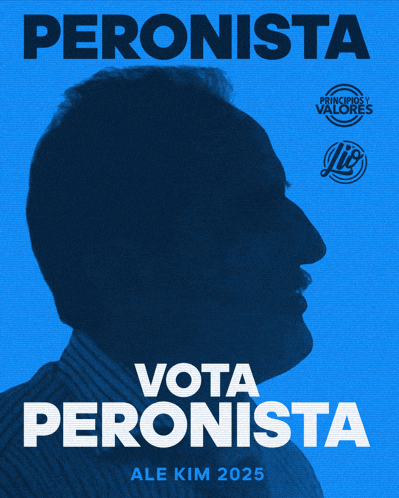 a blue poster that says " peronista " and " vota peronista "