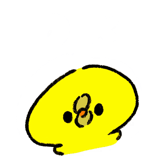 a cartoon drawing of a yellow circle with an orange ok sign above it