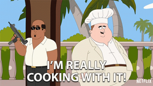 Im Really Cooking With It Dana Snyder GIF - Im Really Cooking With It Dana Snyder Dusty Marlow GIFs