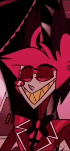 a close up of a cartoon character wearing sunglasses and a red suit .