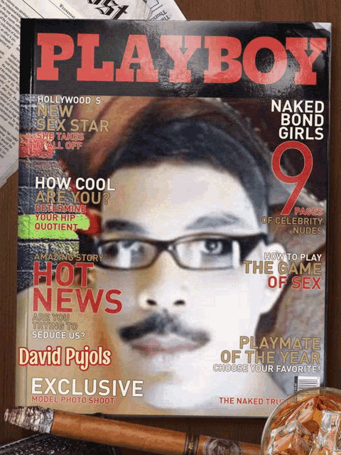 david pujols is featured on the cover of the playboy magazine