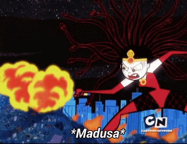 a cartoon of a cartoon network character named * madusa*