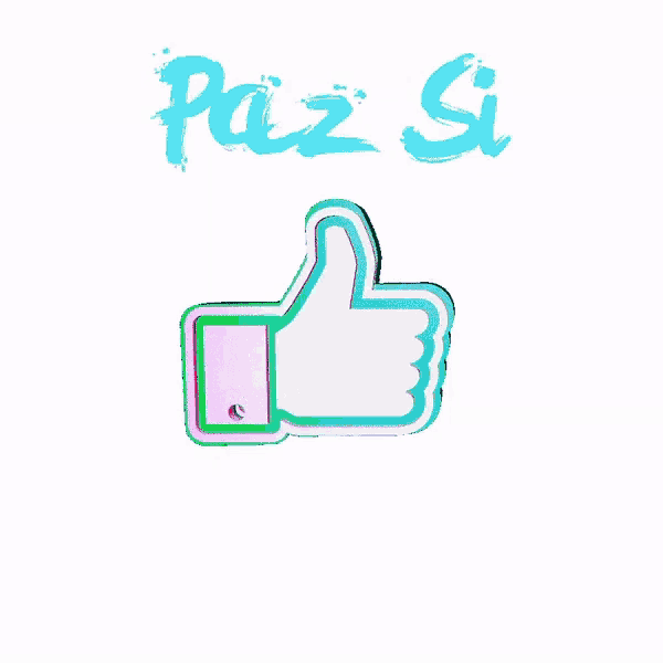 a pink and green thumbs down sign with the words guerra no written below it