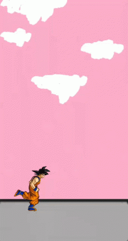Goku Running GIF - Goku Running Pink Sky GIFs