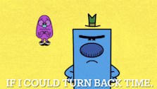 a cartoon character says if i could turn back time while standing next to another cartoon character
