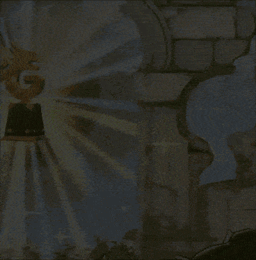 a cartoon cat with wings is holding a trophy with the letter g on it