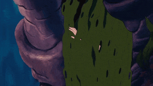 a group of mermaids are standing next to each other on a rock