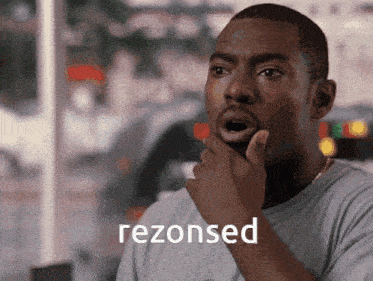 a man with a surprised look on his face and the word resonsed above him