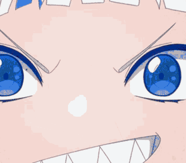 a girl with pink hair and a girl with white hair are standing next to each other and looking at each other .