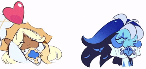 a drawing of a girl with a crown on her head and a drawing of a girl with blue hair
