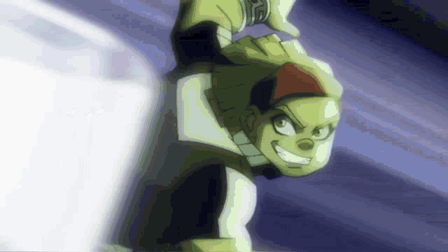 a close up of a cartoon character 's face with a hat on