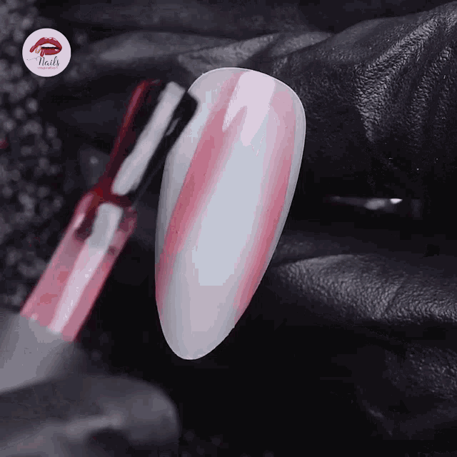a bottle of nail polish sits next to a nail with nails written on it