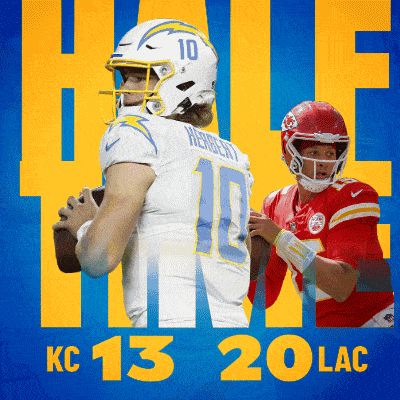 an advertisement for a football game between the chargers and chiefs