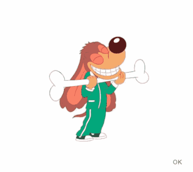 a cartoon dog is holding a barbell over its head .