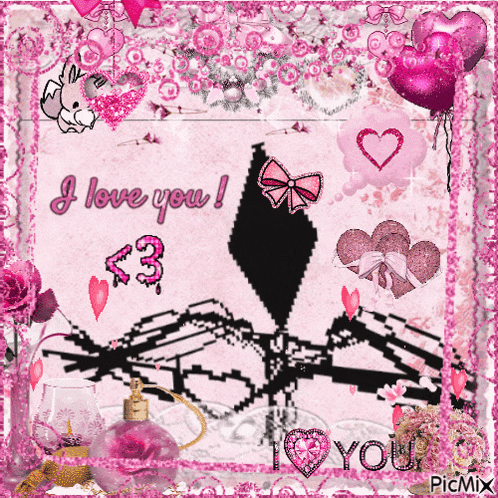 a pink greeting card that says i love you
