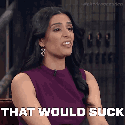 a woman says that would suck while sitting down