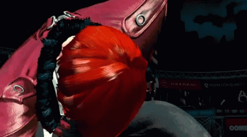 a woman with red hair is wearing a pink jacket with buttons on it