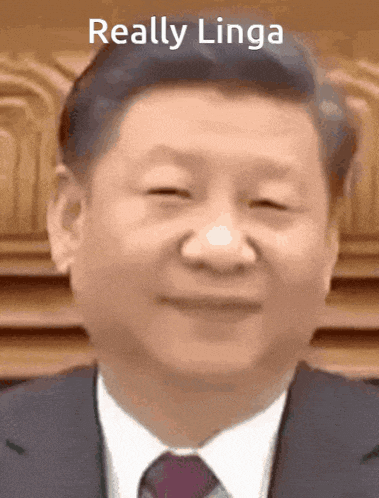 a close up of a man 's face with the words really linga above it