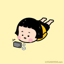 a cartoon of a girl laying on her stomach with a wallet next to her .
