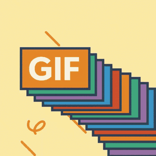 a stack of colorful squares with the word gif written on it