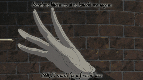 a man in a suit and tie with the words " still i search for a form of love " on the bottom
