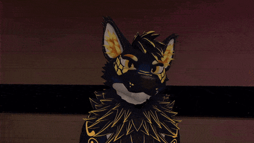 a 3d rendering of a furry animal with a yellow paw