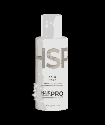 a white bottle of hair pro gold mask on a white background