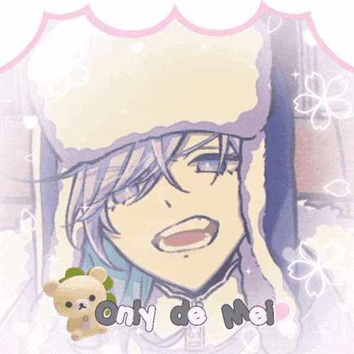 a picture of a boy with the words only de mei written on it