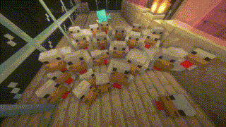 a bunch of chickens are laying on the floor in a room