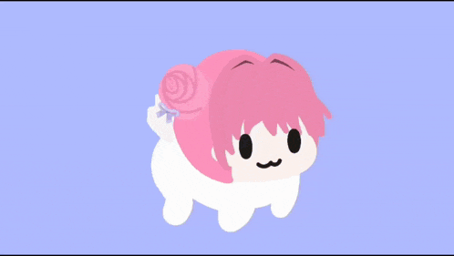 a cartoon drawing of a person petting a stuffed animal