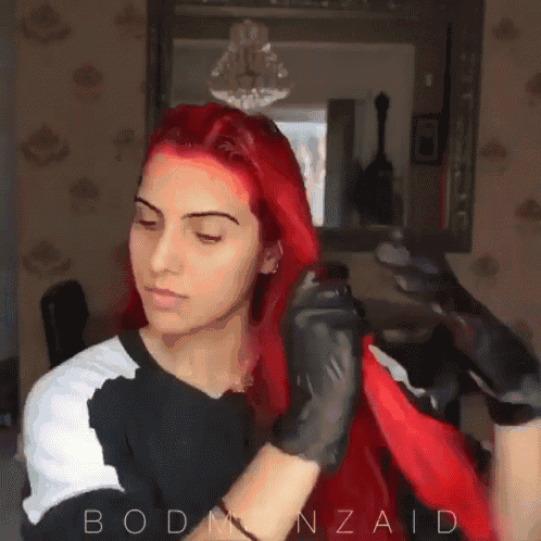 Fixing Those Roots GIF - Roots Red Hair Dyed Hair GIFs