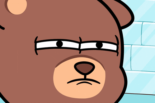 a cartoon of a teddy bear making a funny face
