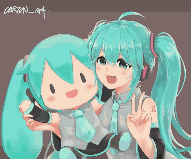 a drawing of a girl with the number 01 on her shoulder