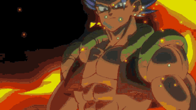a pixelated drawing of a man with a snake around his neck
