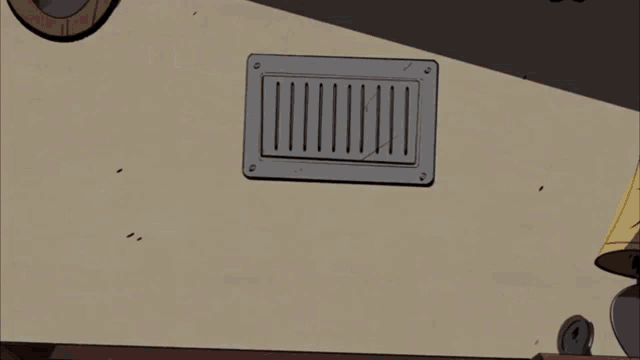 a cartoon character is flying through a window with a sign that says home