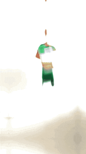 a blurry drawing of a man in a green shirt