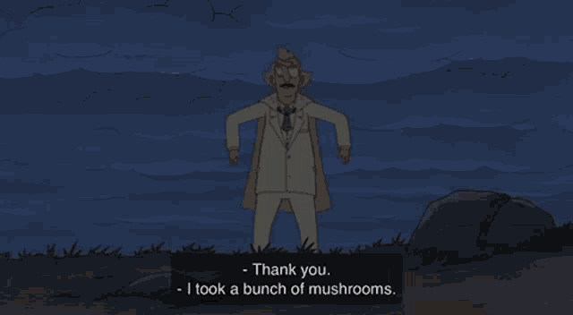 a man in a suit and tie says thank you