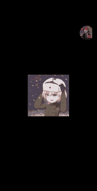 a cartoon of a girl wearing a hat and gloves
