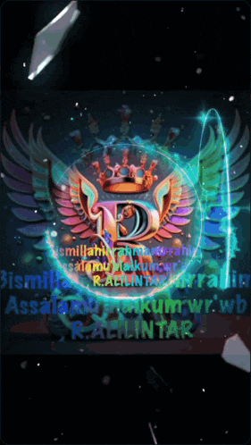 a picture of a crown and wings with the number 2 on it