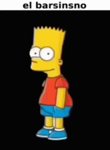 a cartoon character named bart simpson is standing in front of a black background