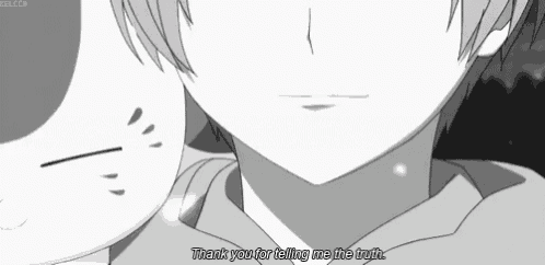 a black and white drawing of a boy with the words thank you for telling me the truth on the bottom