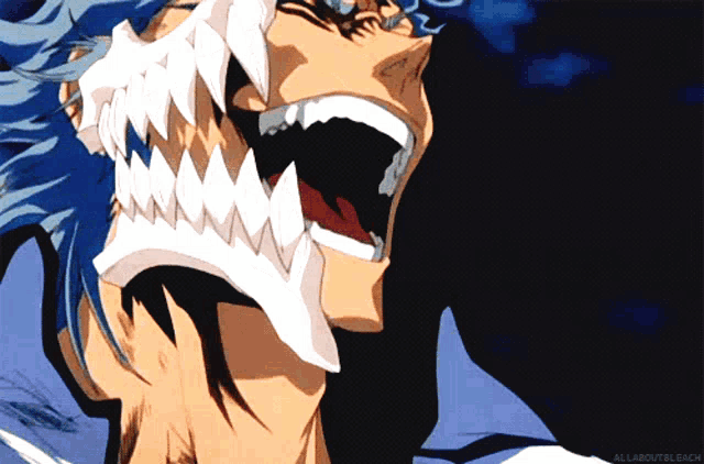 a close up of a person 's mouth with the words all about bleach written below it