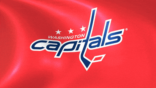 the logo for the washington capitals is shown on a red background