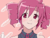 a drawing of a girl with pink hair and a cat ear .