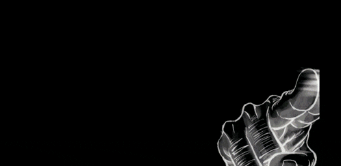 a black and white drawing of a hand holding a white object