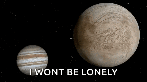 a picture of jupiter and ecliptic with the words i wont be lonely below them