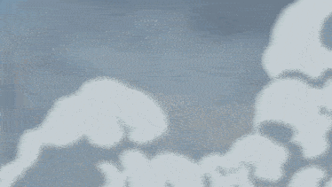 a cartoon character is running with a straw hat on
